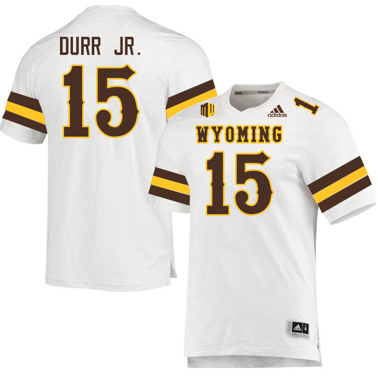 #15 Chris Durr Jr. Wyoming Cowboys Jersey College Football Uniforms,Gears,Jerseys-White